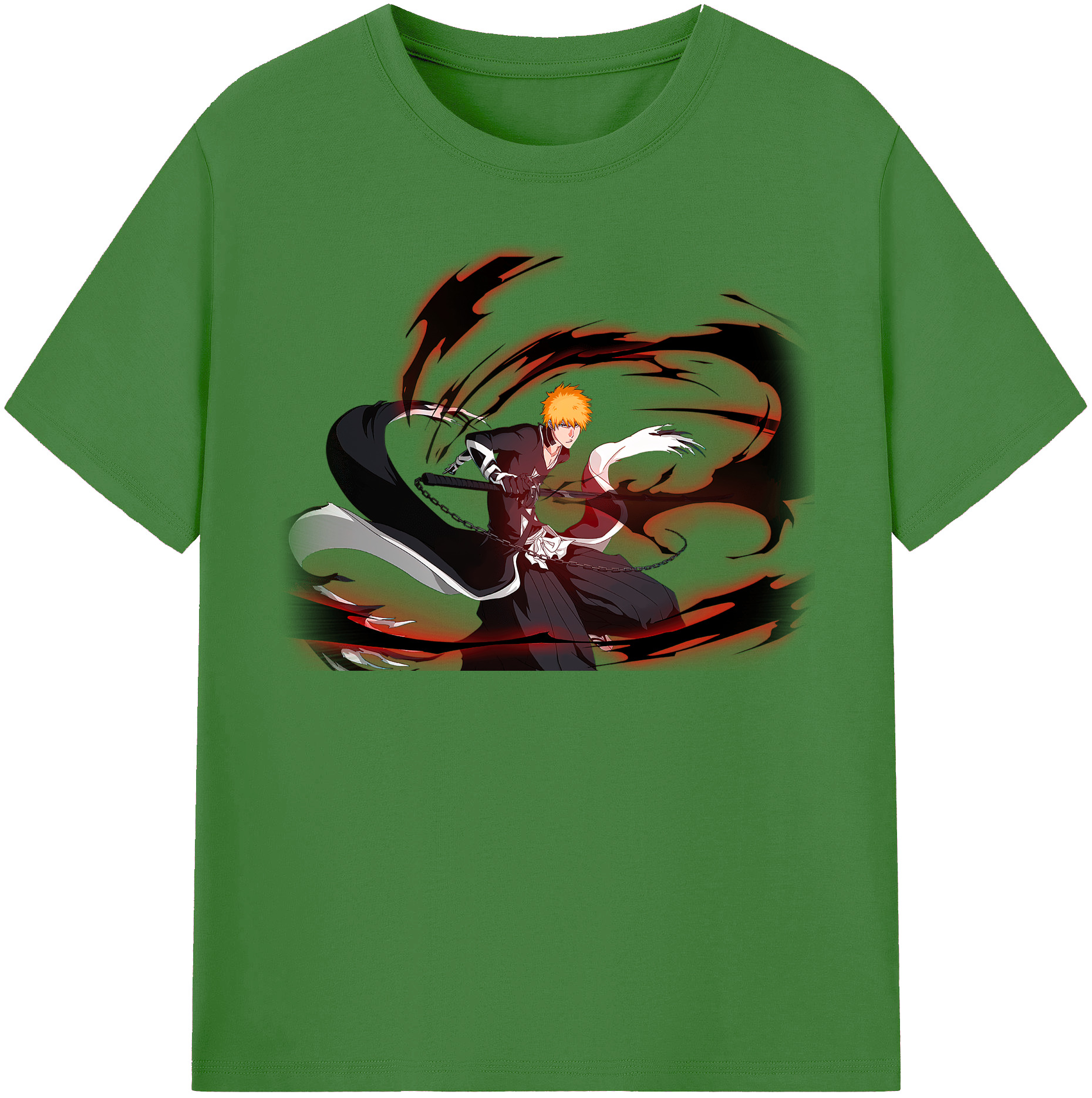 （画像用） ブリーチ 黒崎一護（くろさき いちご）BLEACH Kurosaki Ichigo レディースカジュアルプリントTシャツ（綿100％）
